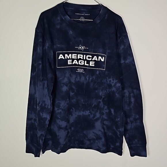 American Eagle medium blue standard fit long sleeve shirt - Picture 1 of 7